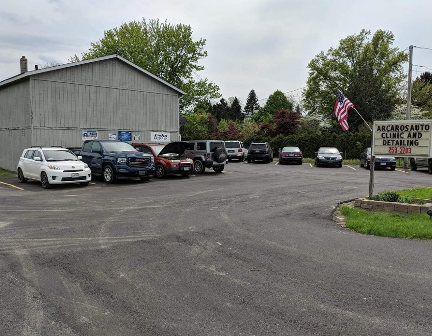 Arcaro's Auto Clinic & Detailing shop and parking lot in Perry, Ohio